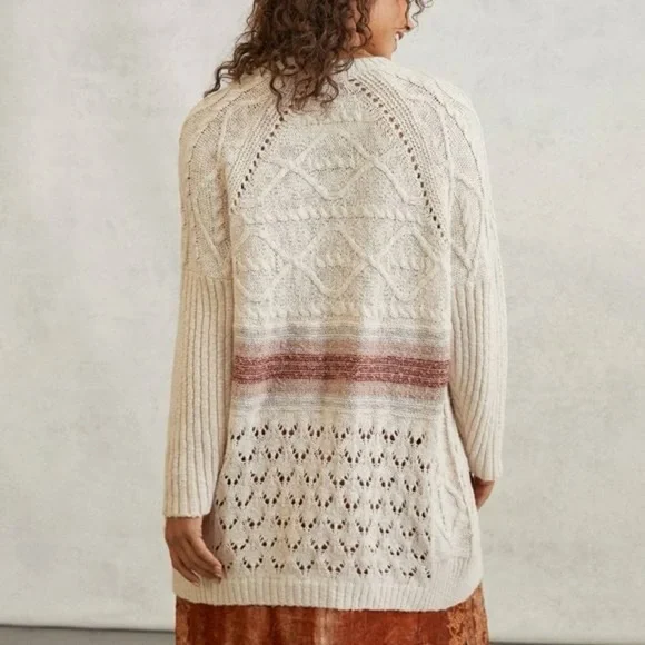 Anthropologie PILCRO Jemma Cable Knit Open Cardigan Sweater, Size XS S Small - Picture 2 of 8
